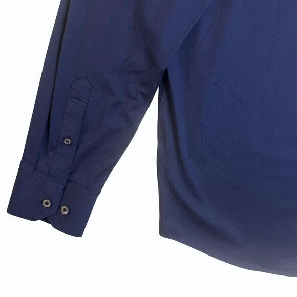 Bugatchi OoohCotton® Solid Button-Up Shirt Mens L Stretch Capsule Luxury Tech - Picture 4 of 16